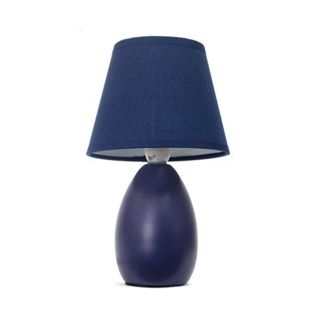 Simple Designs Mini Egg Oval Ceramic Table Lamp, Blue LT2009-BLU
